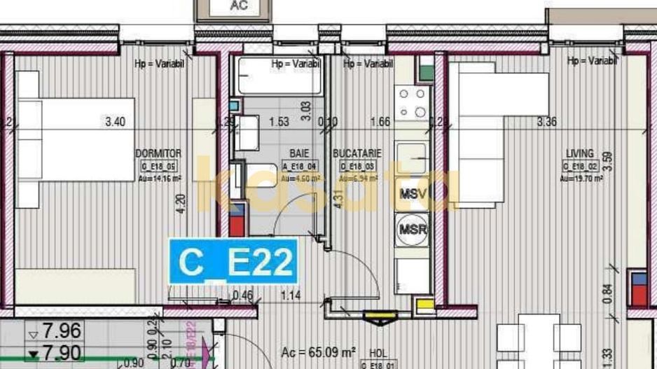 OPORTUNITATE | APARTAMENT 2 CAMERE | BLOC  BOUTIQUE | IDEAL INVESTITIE - Schiță 5