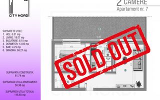 Apartament 2 Camere 50mpu cu 64mp Grădină – CITY NORD Ștefan cel Mare - Poză 1