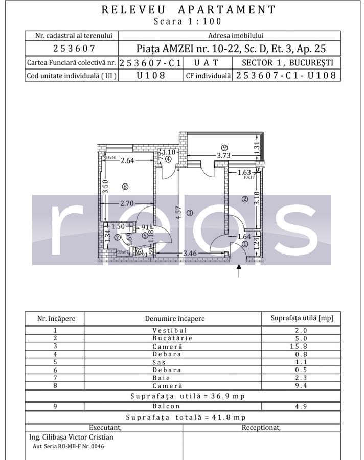 APARTAMENT 2 CAMERE 42MP PIATA AMZEI VICTORIEI ROMANA RENOVAT COMPLET FARA RISK - Poză 8