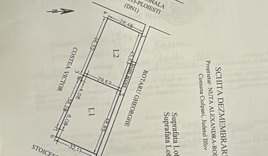 Teren de vânzare 2.837 mp cu acces la DN1 – Ciolpani - Poză 2