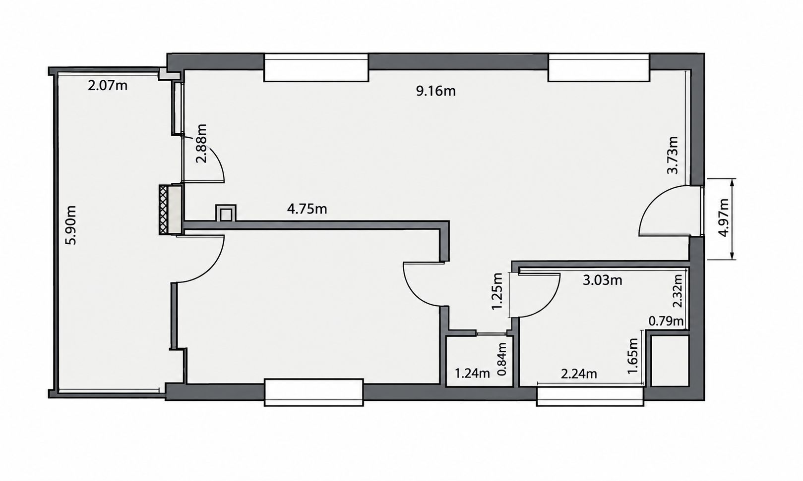 Apartament 2 camere, terasa, etaj intermediar, boxa, parcare - Poză 15