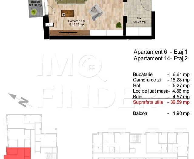 Apartament 1 camera,imobil nou, zona Piata Cipariu - Poză 4