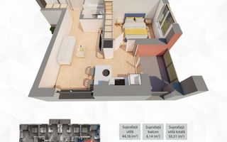 Apartament 2 camere, etaj 2, bloc R39, Ared City Arad - Poză 2