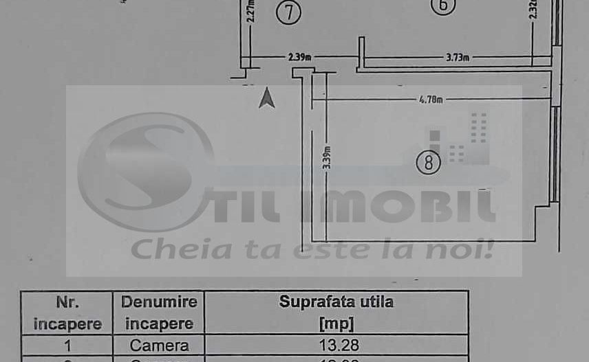 Vand Apartament decomandat, 3 Camere, 2 bai, Iasi, Zona Dacia, Etaj3/8 - Schiță 6