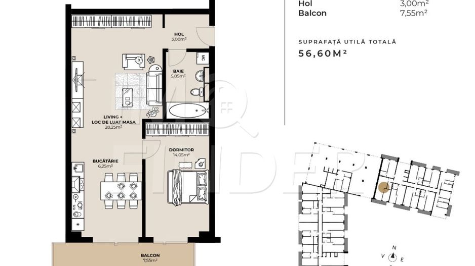 Vanzare 2 camere Marasti, zona Fabricii, imobil nou, 56. 6 mp utili - Poză 2