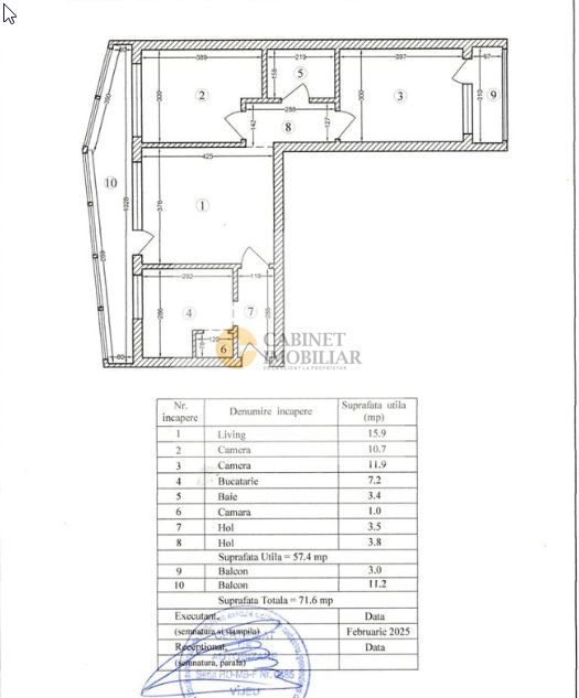 3 Camere – 72MP | Creditabil | 5/8 | Balcon Mare | Crangasi - Schiță 17
