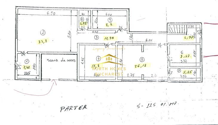 Apartament tip duplex in zona Capitale,  221mp: parter + demisol - Poză 16