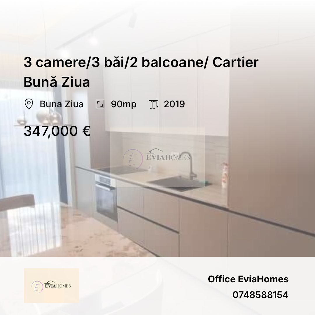 3 camere/3 băi/2 balcoane/ Cartier Bună Ziua - Poză 1