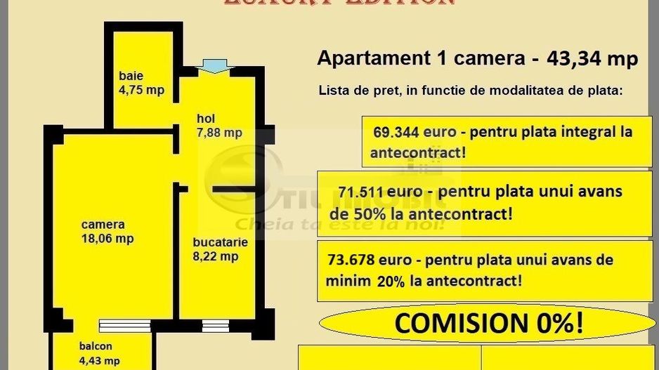 Apartament decomandat de vanzare in Iasi, Galata, 43,34 mp, bloc nou - Poză 2