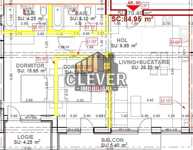 Apartament 3 Camere Finalizat Mutare Imediata Th. Pallady - Schiță 18