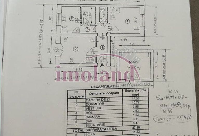 Oportunitate investitie - apartament decomandat 2 camere+boxa 14 mp - Floreasca - Schiță 7