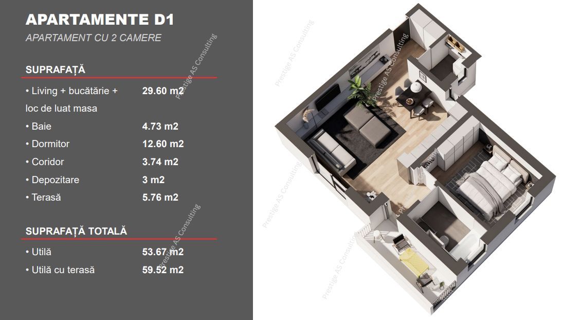 Apartament Nou 2 Camere | Parcul Terra- Dumbravita - Schiță 4