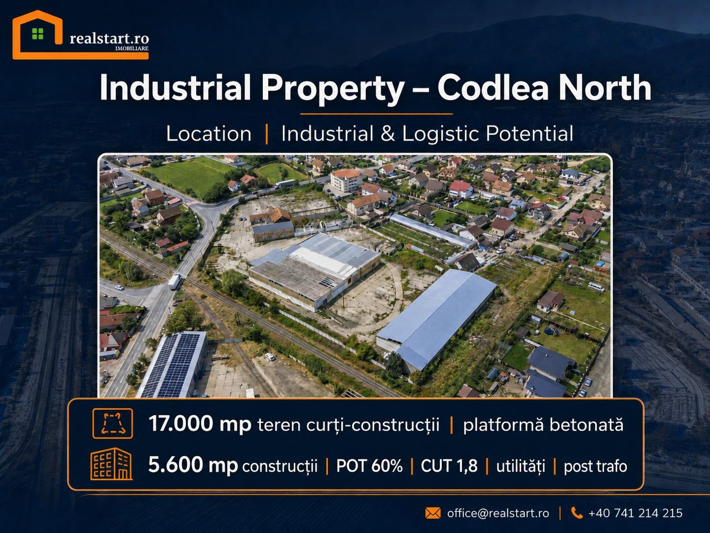 Brasov Nord, acces E60, teren 17000mp, 5600mp cladiri, D 155ml la DJ112A, - Poză 23