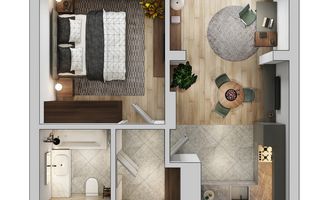 Ap mobilat modern 2 camere - Schiță 7