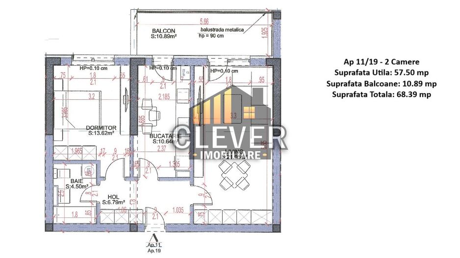 Apartament Superb 2 camere Suprafata Generoasa Metrou Teclu - Poză 5