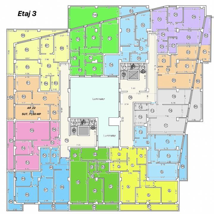 Tomis Nord -Vanzare apartament decomandat cu 2 camere,  bloc nou. - Poză 7