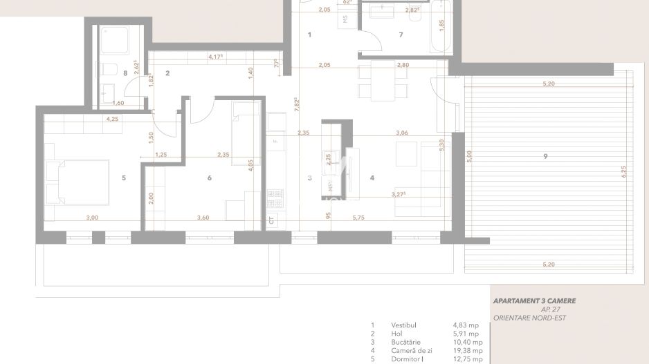 Apartament tip penthouse, Turnisor,Sibiu - Schiță 8