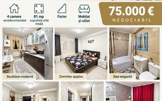 Apartament 4 camere, parter, mobilat și utilat, VASLUI - zona Donici. - Poză 1