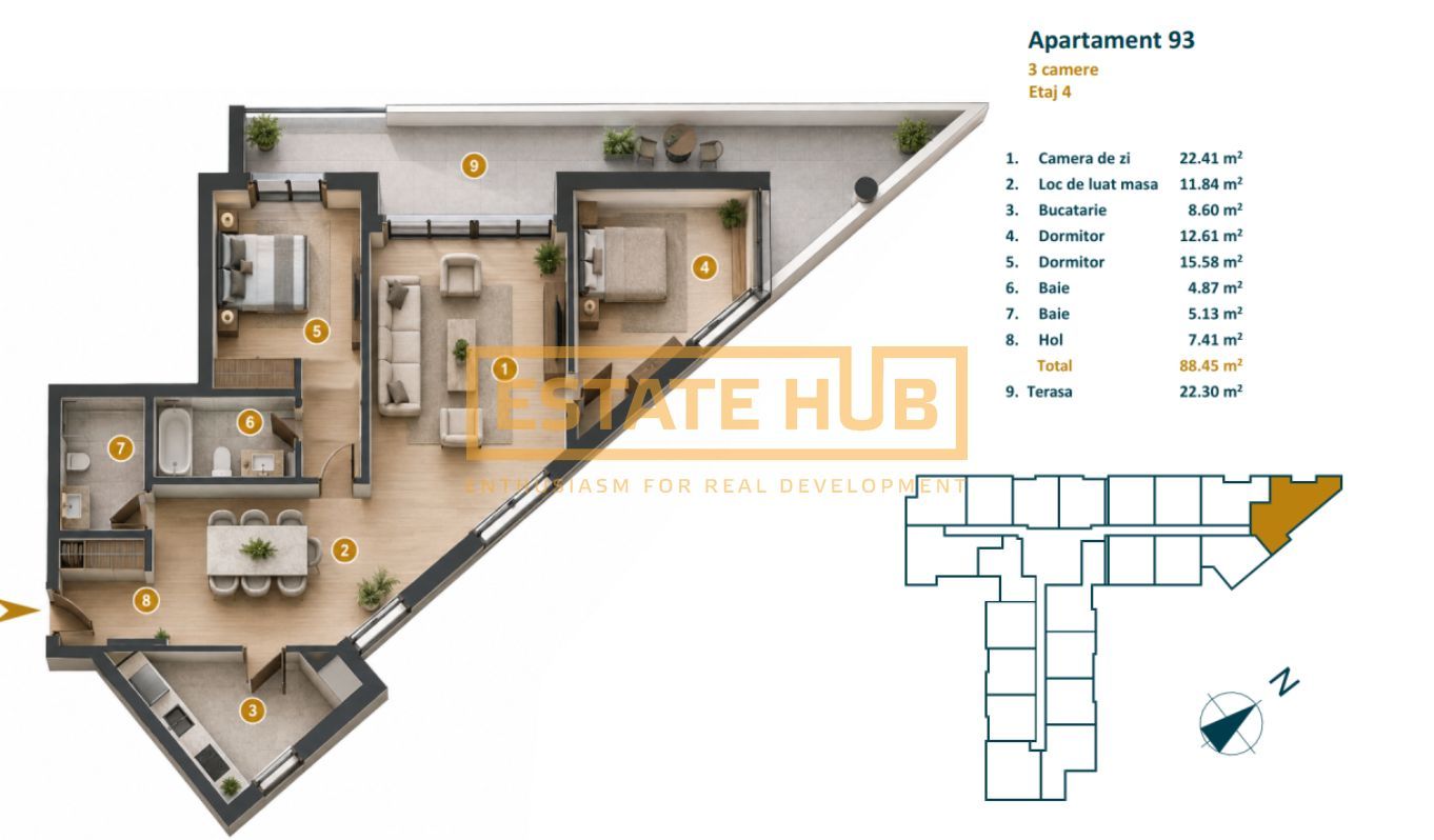 Apartament 3 camere proiect nou finalizat aproape de Iulius Mall - Poză 2