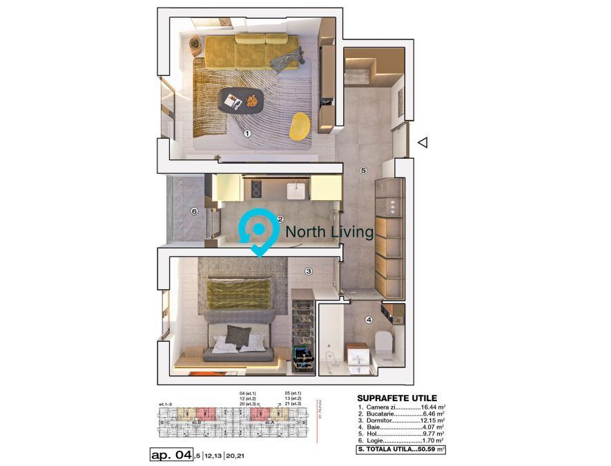 2 camere nou, 50 mp, balcon, Prelungirea Ghencea - Poză 8