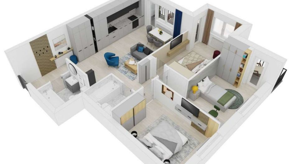 Apartament INTABULAT LA CHEIE, 4 camere, Sibiu - Schiță 13