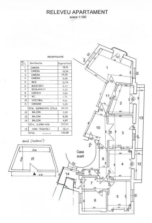 COMISION 0 | Apartament 4 camere Centru | Boxa | 3 Balcoane | Ideal Investitie - Schiță 38