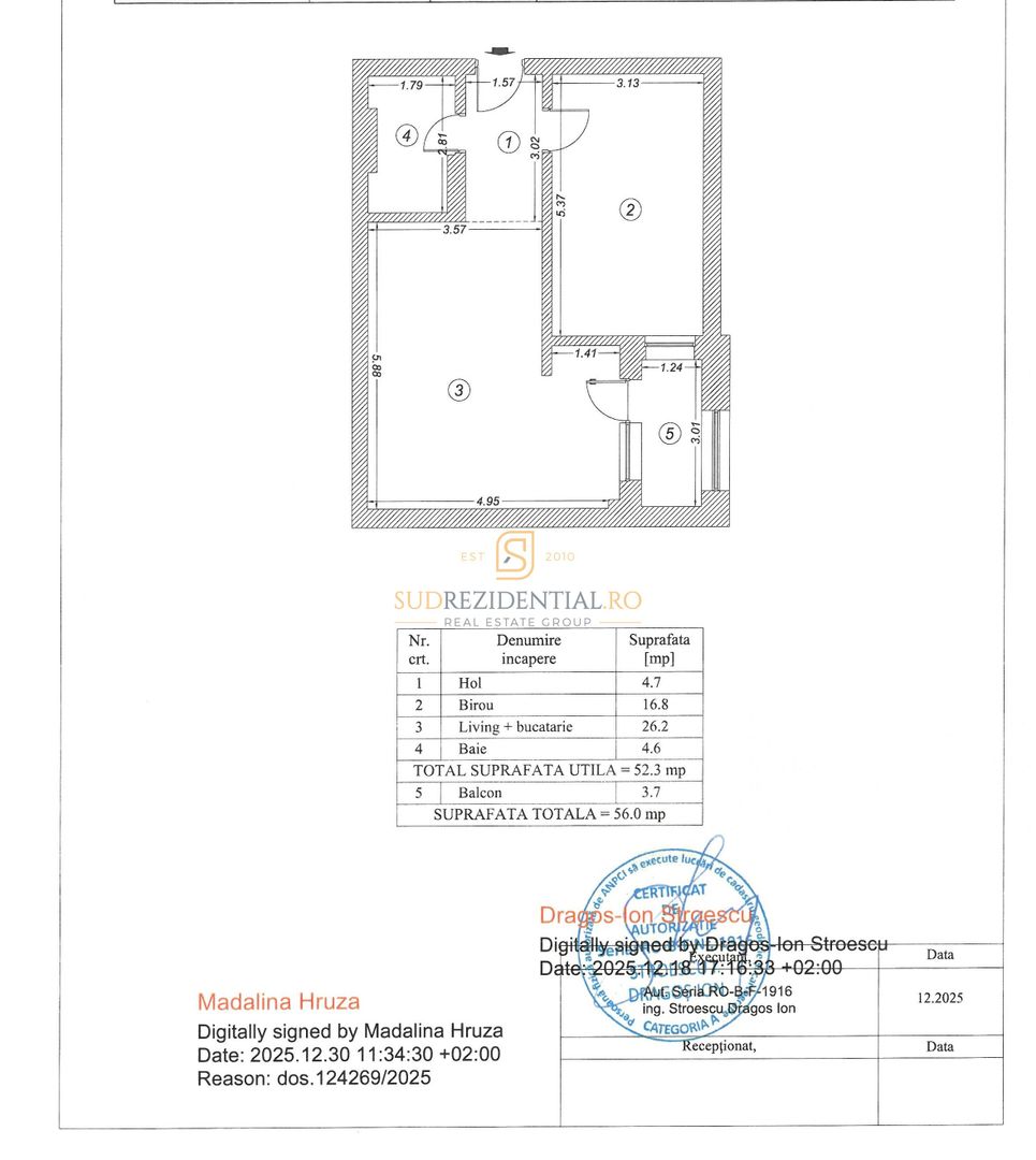 Apartament 2 camere | Etaj 2 | Bloc 2025 | Poștalionului - Schiță 6