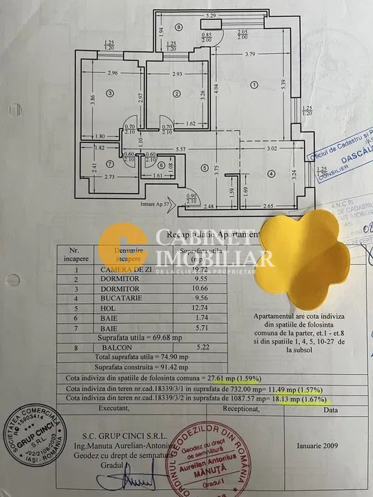 3 camere, decomandat, etaj 6/9, 75mp, 2 bai, liber! - Poză 6