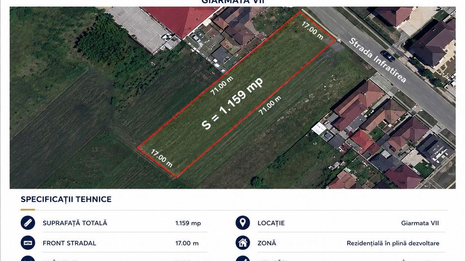 Teren intravilan 1.158 mp | Giarmata Vii | Acces asigurat - Poză 1