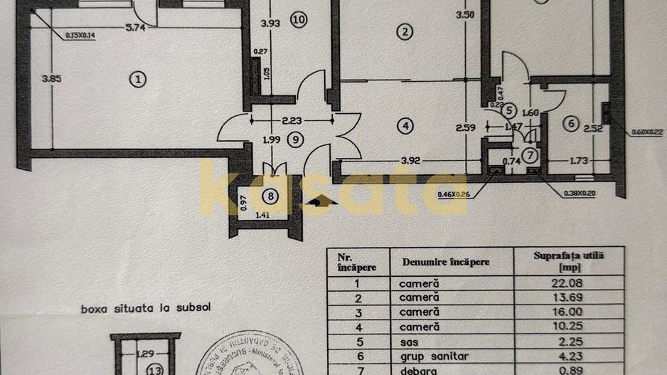 Apartament 4 Camere 🏡 | Etaj 1/6 🏢 | Fără Risc Seismic ✅| Boxă - Schiță 33