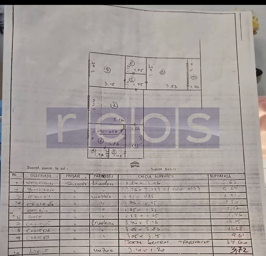 DE VANZARE AP 3 CAMERE 63 MP DRUMUL TABEREI | SEMIDECOMANDAT | METROU - Schiță 8
