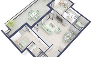 Penthouse 3  camere | Etaj 4 | Balcon 45.6 mp | Turnisor - Poză 5