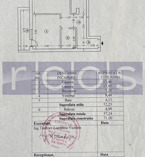 VANZARE 2 CAMERE | 57 MP | ETAJ 1/3 | BLOC 2019 | MOBILAT & UTILAT - Schiță 7