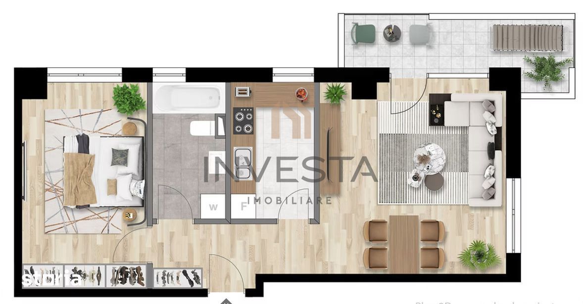 Apartament 2 camere decomandat, etaj intermediar, zona Intre Lacuri! - Schiță 11