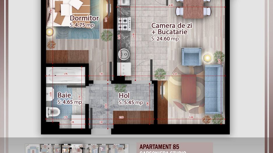 Apartament 2 camere  Titan Pallady Metrou Nicolae Teclu - Schiță 2