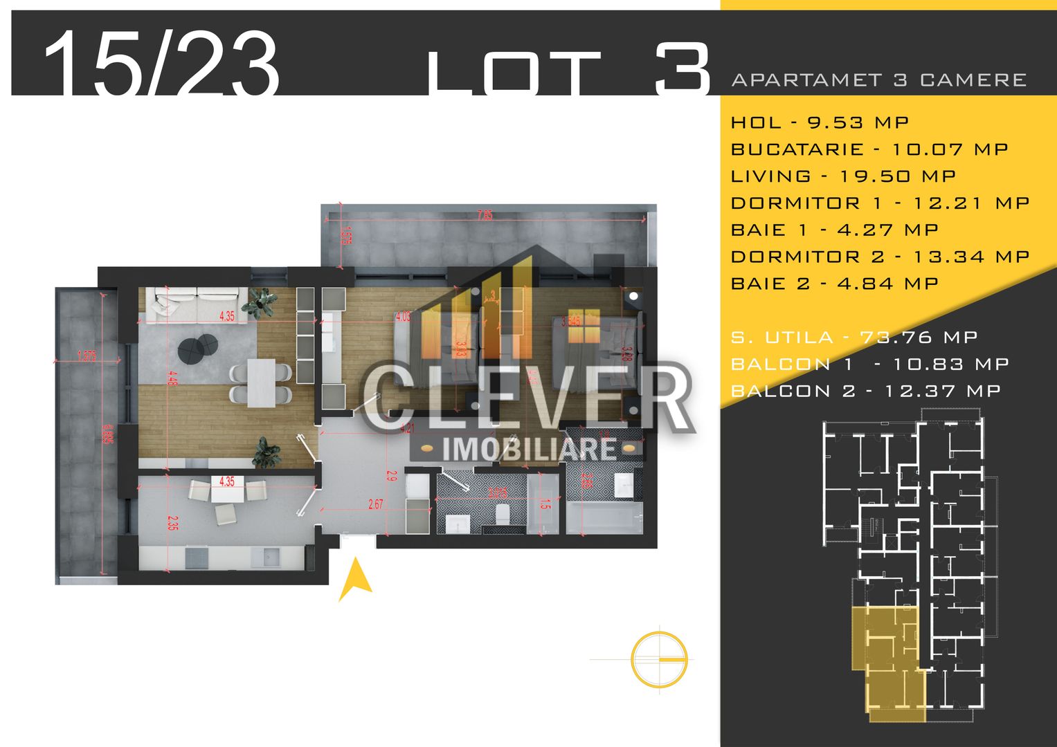 Apartament 3 camere Suprafata Generoasa Metrou Nicolae Teclu - Poză 1