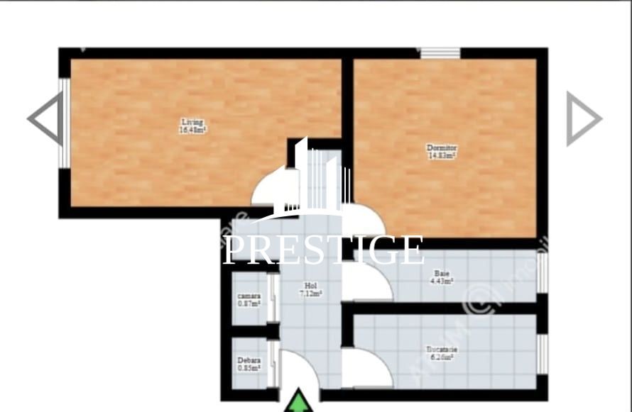 APARTAMENT 2 CAMERE DECOMANDAT, ETAJ 3, BALCON, ZONA TEREZIAN - Schiță 12