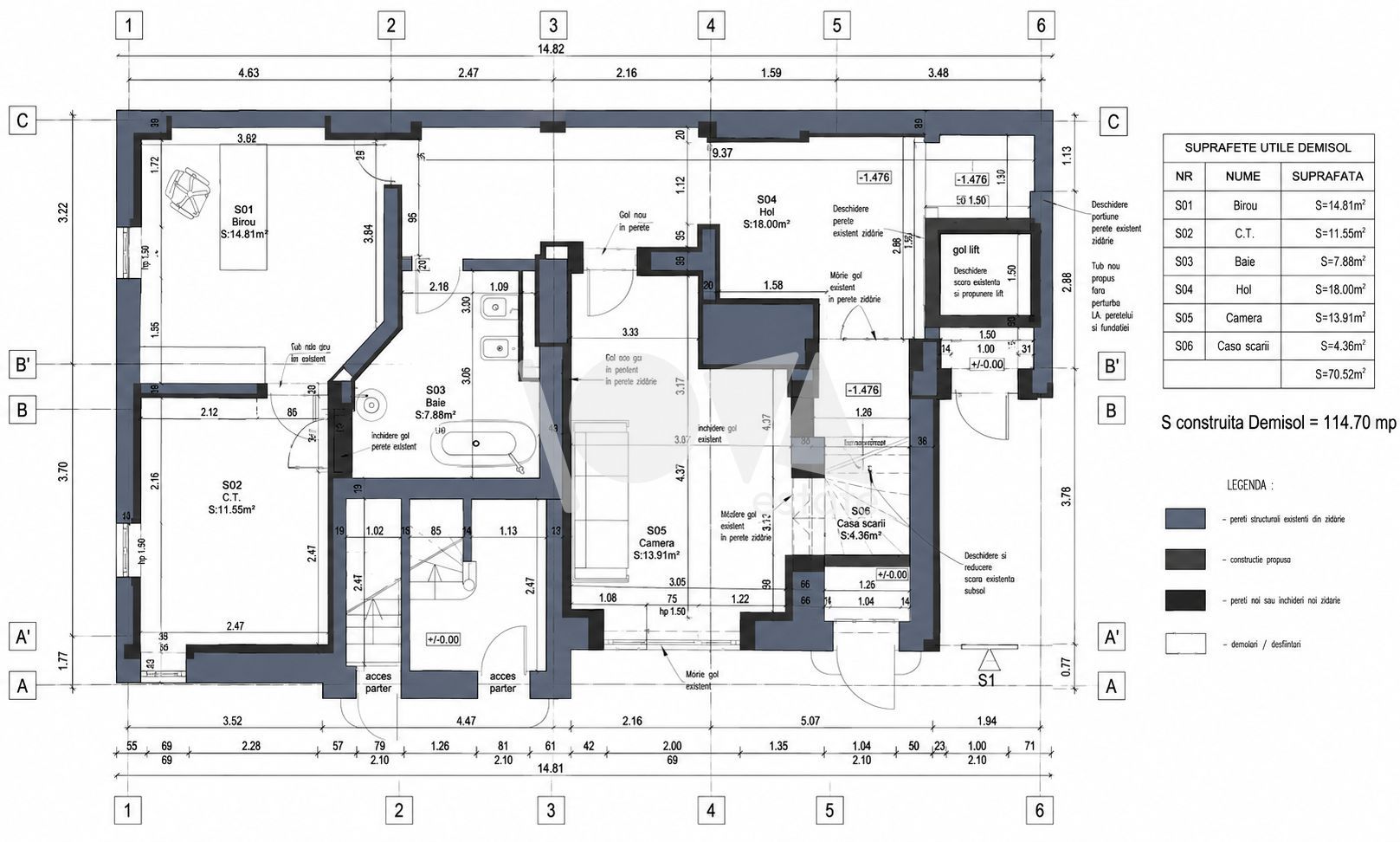 De închiriat Duplex 5 camere (parter + demisol) - vila Piata Romana - Poză 18