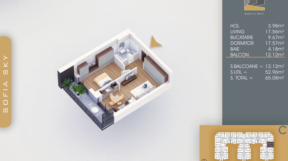 Apartament 2 camere spatios Titan Pallady  7 min Metrou Nicolae Teclu - Schiță 4