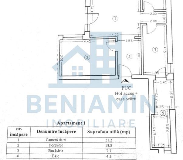 Apartament 2 camere loc parcare -parter -Tractorul-59mp-Coresi - Schiță 8