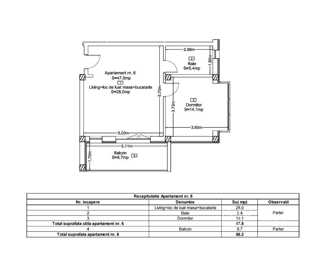 Apartament 2 Camere | Bloc Nou | Liziera Padurii | Terra, Floresti - Schiță 3