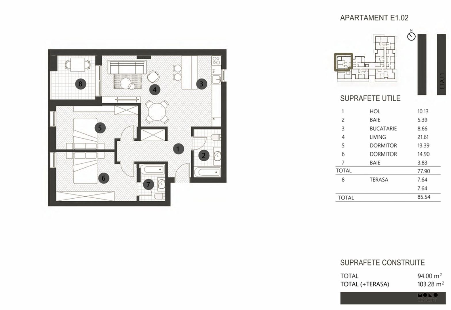 APARTAMENT 3 CAMERE | PROIECT BOUTIQUE | BARBU VACARESCU - Poză 8
