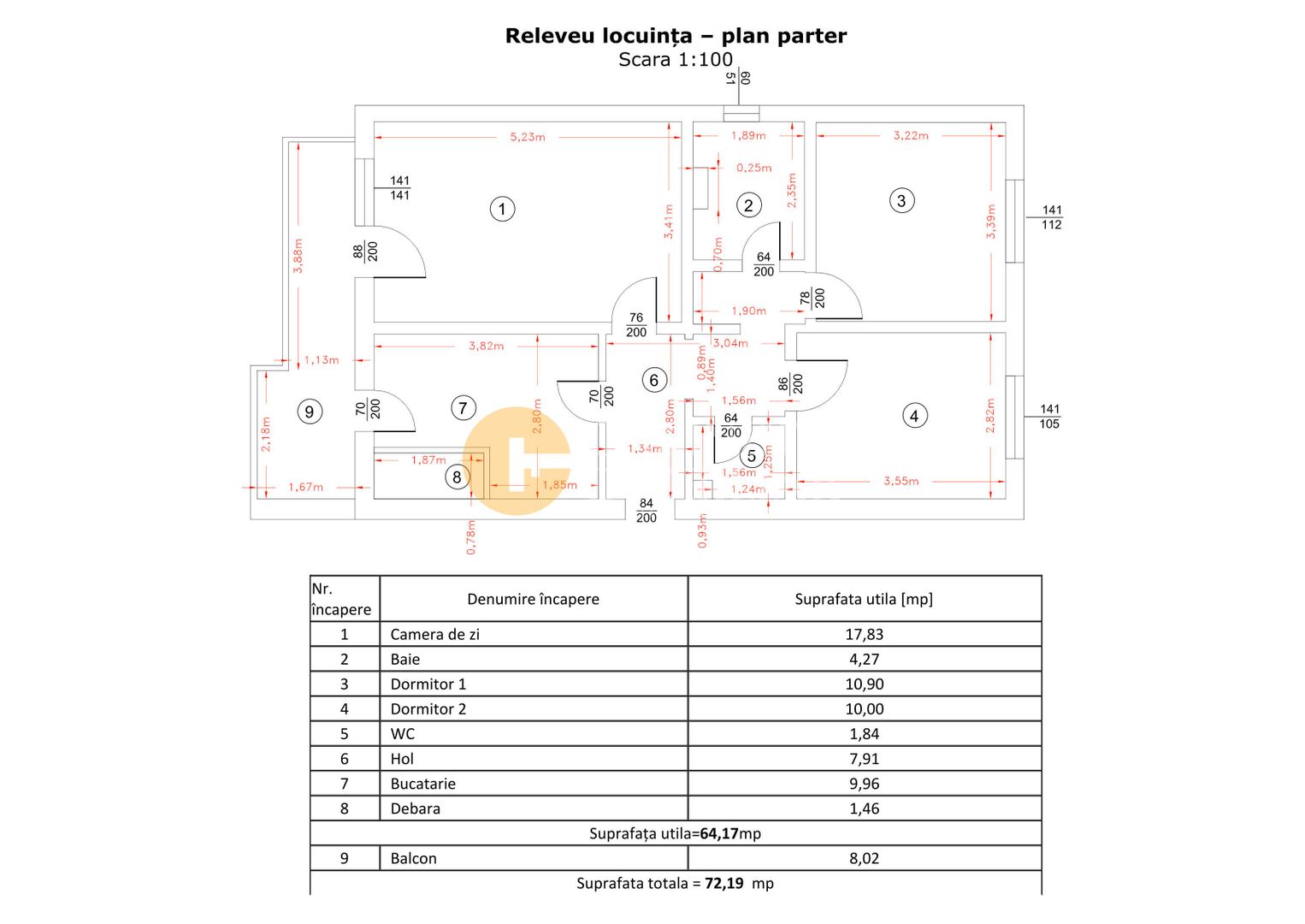 Ap. 3 Camere Decomandat - Etaj Intermediar - Zona Dacia - Poză 10