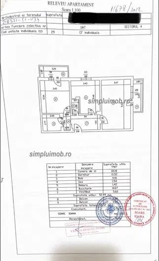 2 Camere Decomandat Centrala Proprie Loc de Parcare Piata Resita - Schiță 6