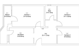 Apartament cu 3 camere in Manastur, zona Calvaria ! - Schiță 17