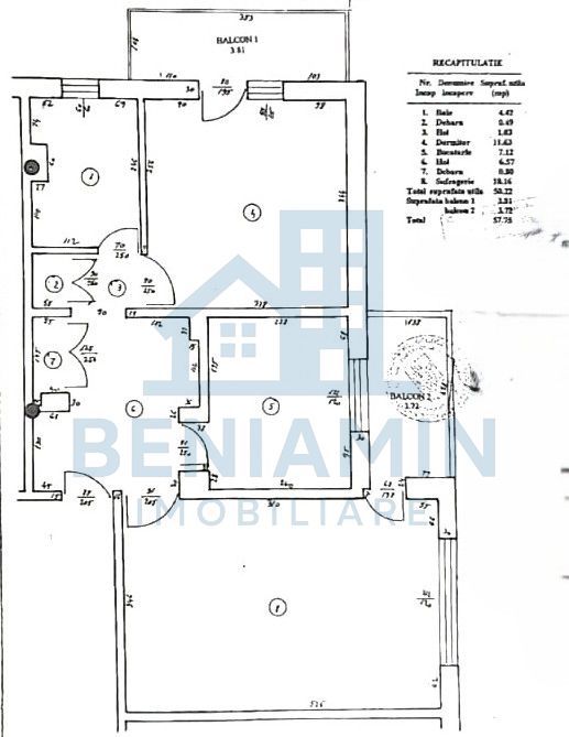 Apartament-Doua-Camere-Decomandat-1Mai-Etaj 2 - Schiță 2