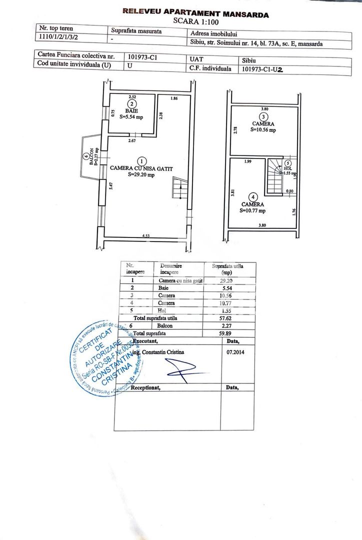 Aparatament 3 camere Zona V.Milea - mansarda - Poză 27