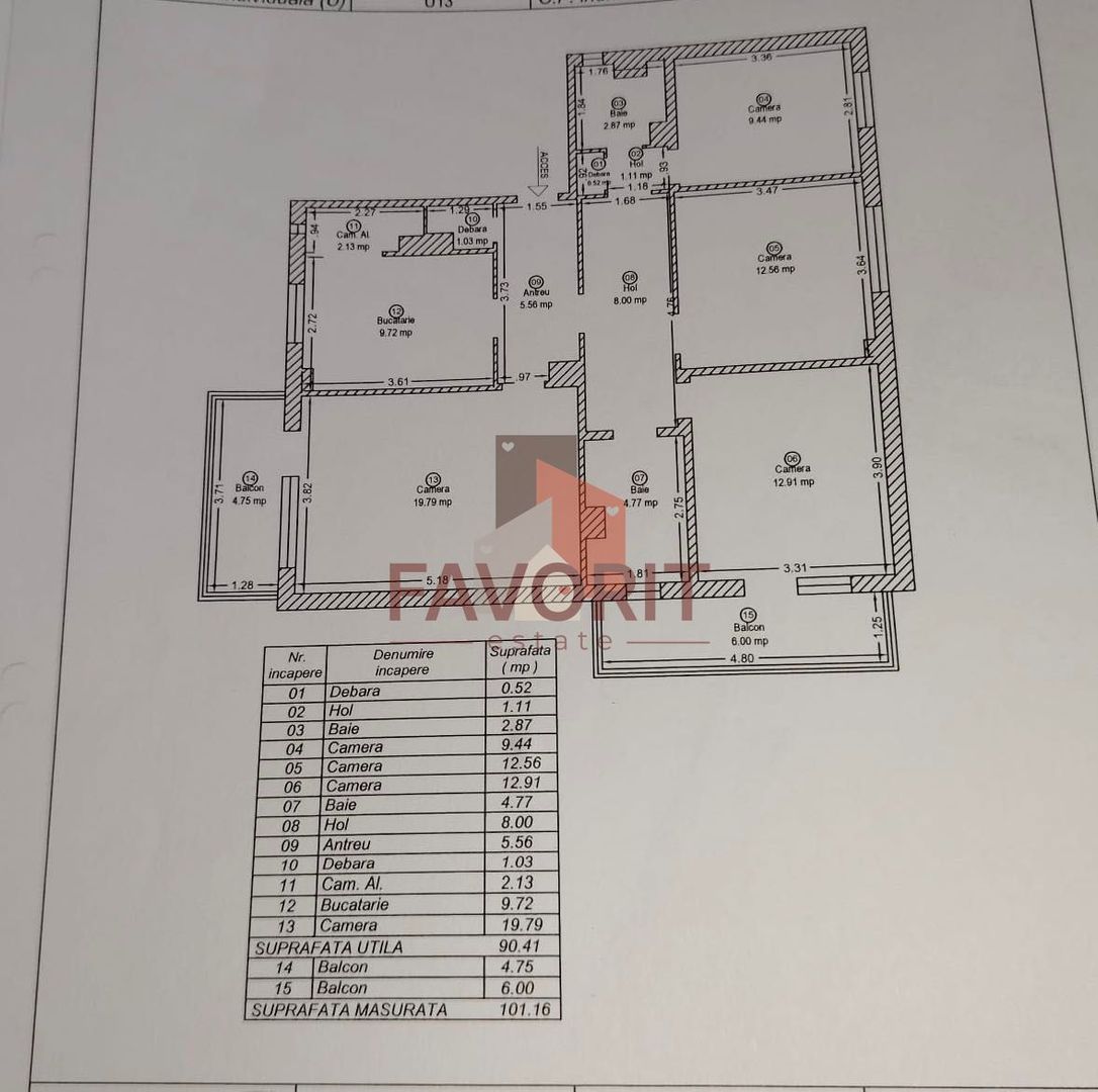 4 camere | COMISION 0 | centrala proprie | etaj 1 | decomandat | - Poză 17