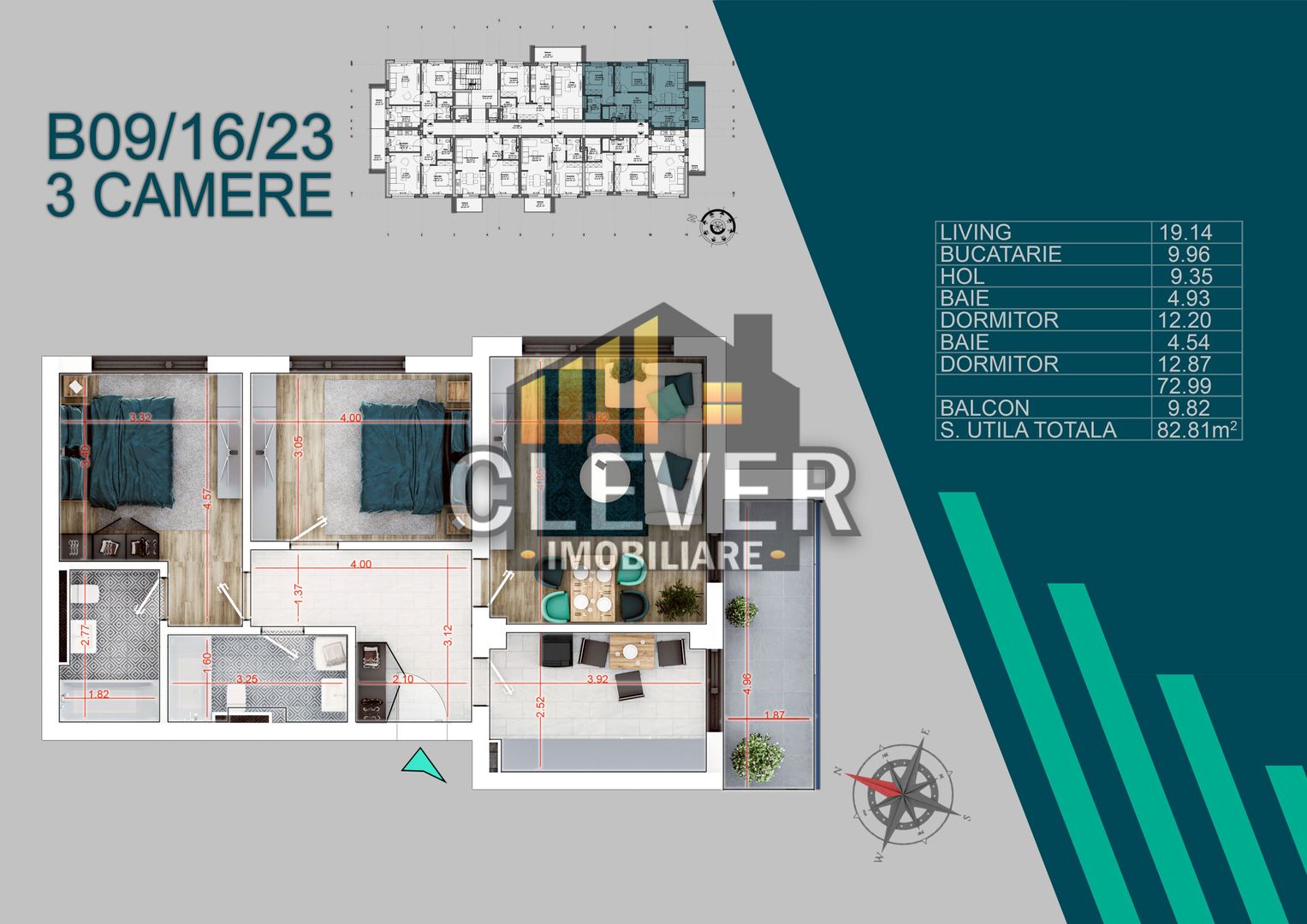 Theodor Pallady Apartament 3 Camere Premium Metrou Teclu - Schiță 12