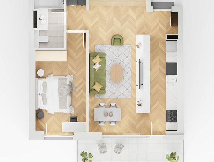 apartament 2 camera lakefield B6.1 - Schiță 1